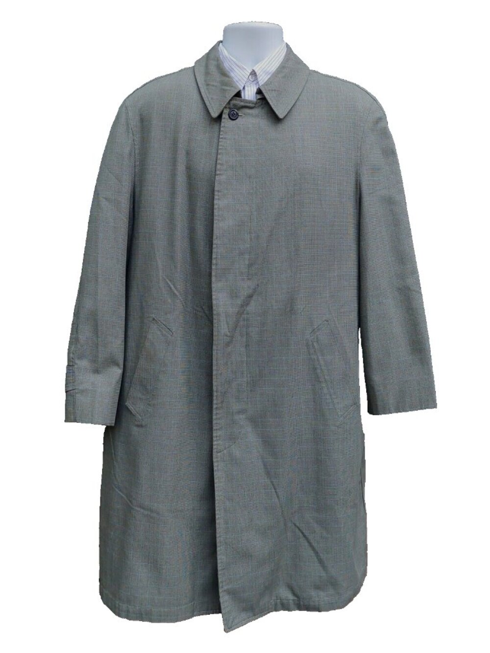 Bullock and Jones Overcoat Coat Sz 42 Long, Weather Rogue, Plaid Water Resistant
